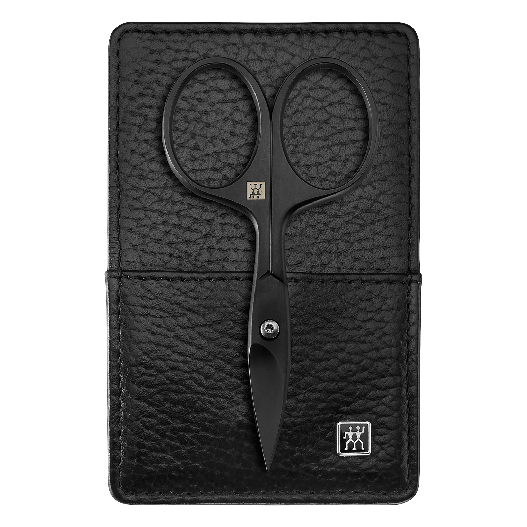 Maniküre Pediküre Set 3tlg. mit Nagelschere, Leder, schwarz