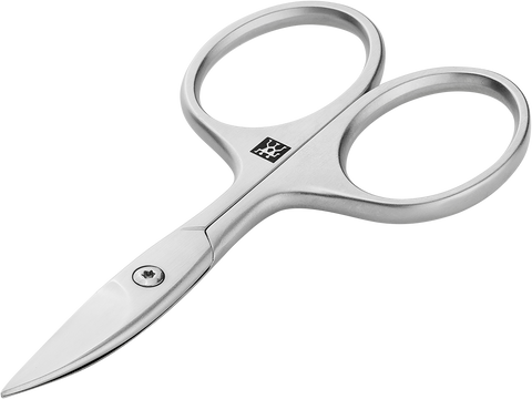 Queransicht einer ZWILLING Premium Nagelschere aus rostfreiem Edelstahl mit scharfen, präzisen Klingen und ergonomischen Griffen.