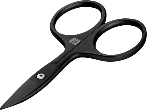 Queransicht einer ZWILLING Premium Nagelschere in schwarz mit scharfen, präzisen Klingen und ergonomischen Griffen.