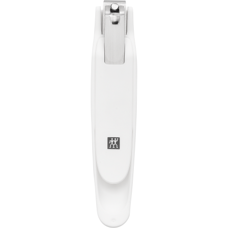 ZWILLING Premium Fußnagelknipser in Weiß mit scharfer, gerader Schneide und ergonomisch geformten Nagelfang.