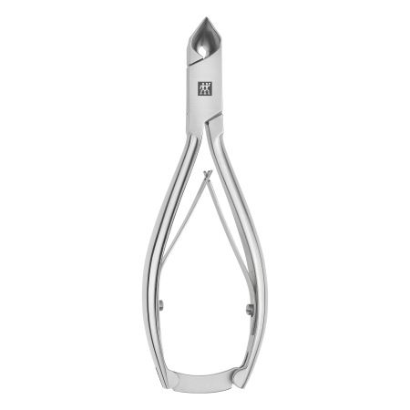 Geschlossene ZWILLING Premium Nagelzange mit Kopfschneider aus rostfreiem Edelstahl, mattiert mit besonders scharfen Schneiden.