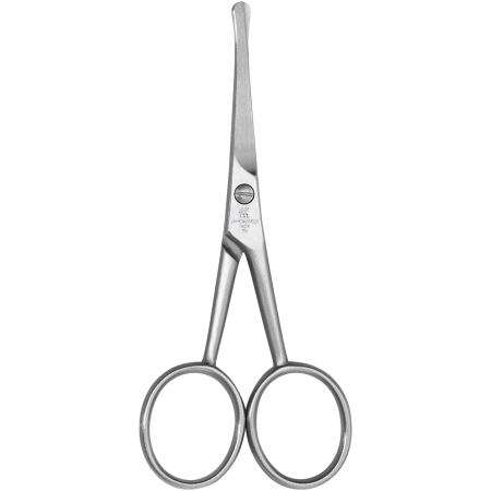 ZWILLING Premium Nasen- und Ohrenhaarschere aus rostfreiem Edelstahl mit gerader Schneide und abgerundeter Spitze.