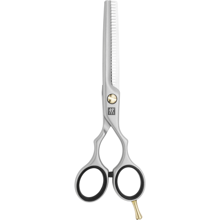 ZWILLING Premium Effilierschere aus rostfreiem Edelstahl mit hochwertiger Verzahnung für einfaches Ausdünnen.