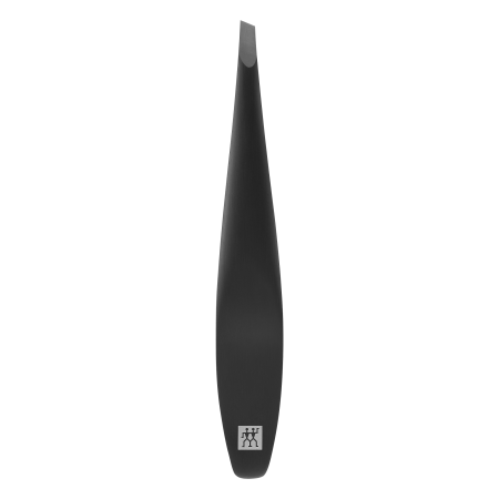 ZWILLING Premium schräge Pinzette in Schwarz mit angerauten, perfekt kalibrierten Spitzen.