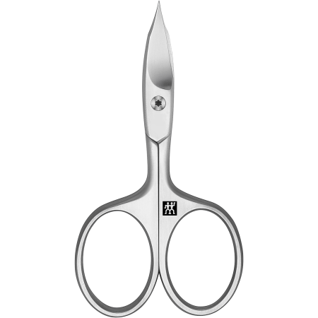 ZWILLING Premium Nagel- und Nagelhautschere aus rostfreiem Edelstahl mit gebogener Schneide und feiner Spitze für präzisen Schnitt.