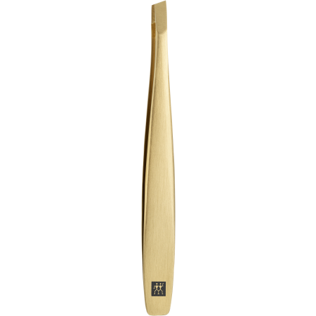 ZWILLING Premium schräge Pinzette in Gold mit handgeschliffenen Spitzen.