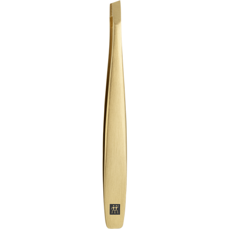 ZWILLING Premium schräge Pinzette in Gold mit handgeschliffenen Spitzen.