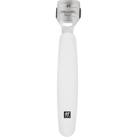 ZWILLING Premium Hornhauthobel in weiß mit scharfer, auswechselbarer Klinge und integrierter Reinigungsbürste.