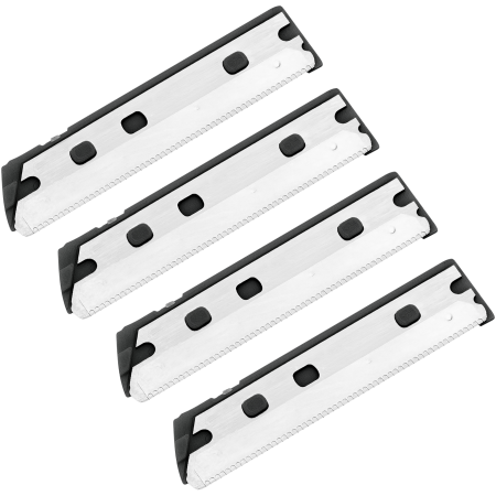 Vier ZWILLING Premium Ersatzklingen aus Edelstahl für den ZWILLING Premium Gesichtshaar-Rasierer in Gold.