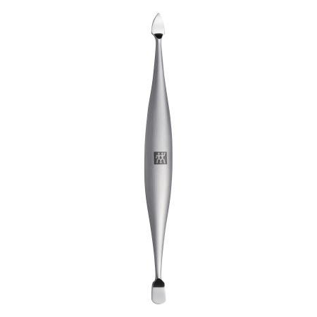 ZWILLING Premium Nagelhautschieber und -reiniger aus rostfreiem Edelstahl mit zwei unterschiedlichen Spitzen.