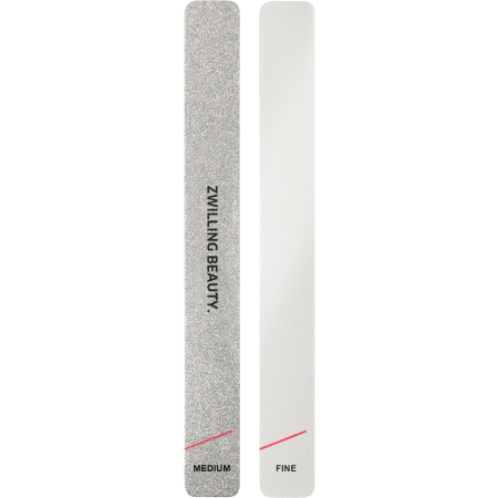 ZWILLING Premium Sandblatt-Nagelfeilen mit grob- und feinkörnigen Feilenflächen zum Kürzen und Formen.