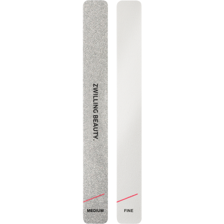 ZWILLING Premium Sandblatt-Nagelfeilen mit grob- und feinkörnigen Feilenflächen zum Kürzen und Formen.