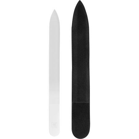 ZWILLING Premium Glas-Nagelfeile mit extrem feinkörnigen Feilenflächen zum sanften Formen und Versiegeln, inklusive Hülle.