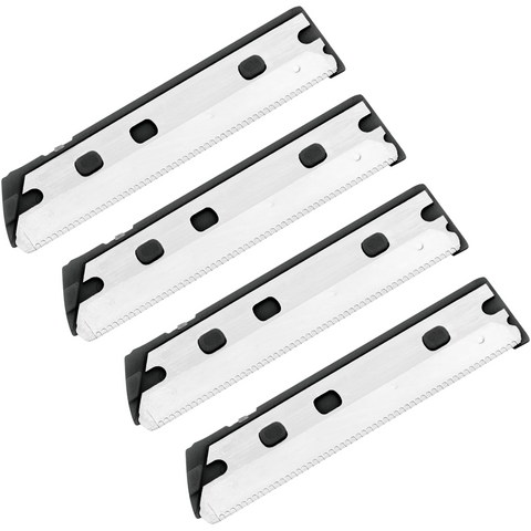 Vier ZWILLING Premium Ersatzklingen aus Edelstahl für den ZWILLING Premium Gesichtshaar-Rasierer in Gold.