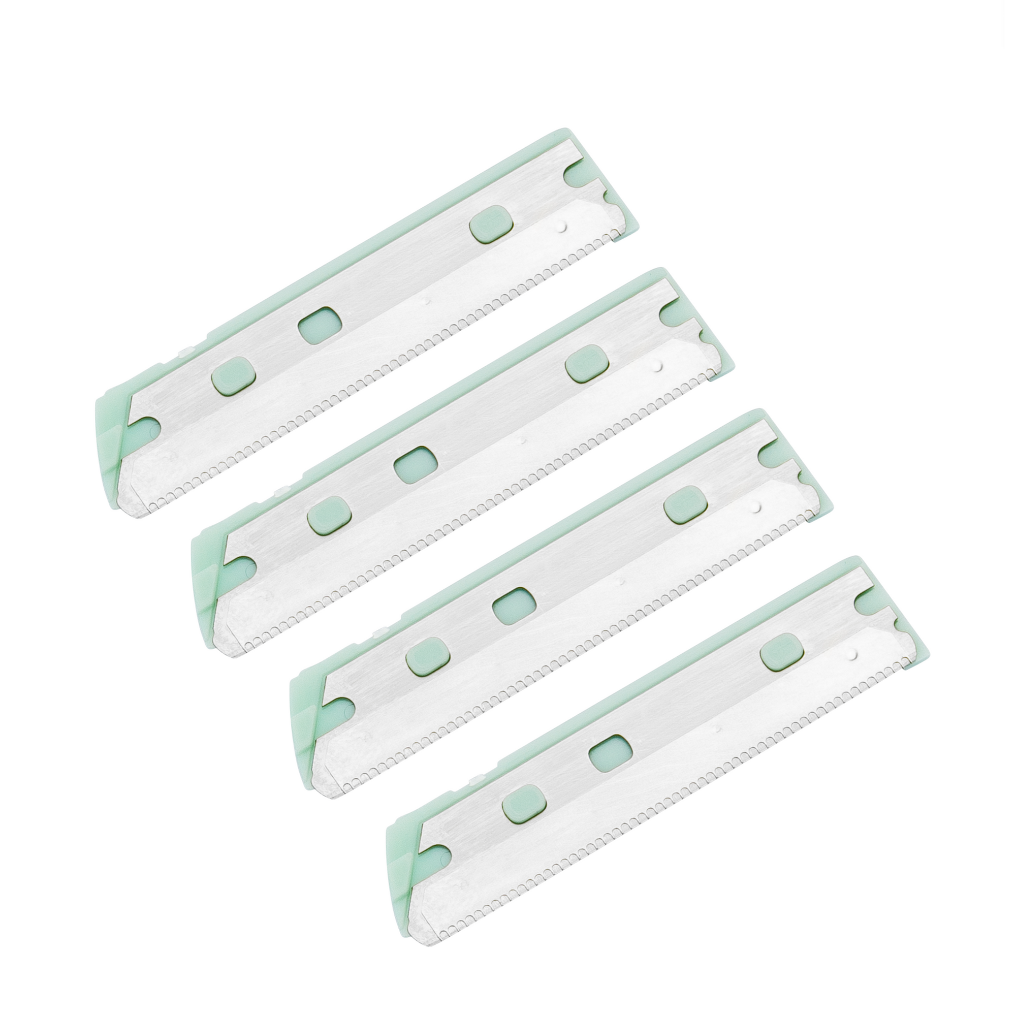 Vier ZWILLING Premium Ersatzklingen aus Edelstahl für den ZWILLING Premium Gesichtshaar-Rasierer.