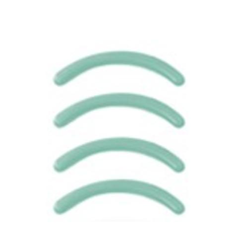 Vier ZWILLING Premium Silikonpads in mint für die ZWILLING Premium Wimpernzange.