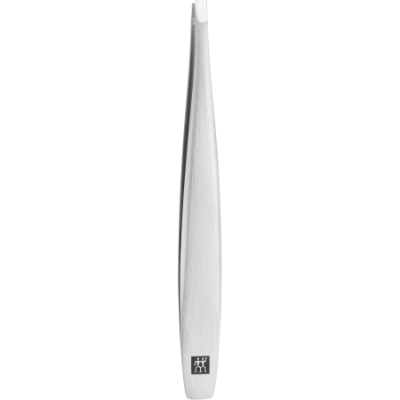 ZWILLING Premium gerade Pinzette aus rostfreiem Edelstahl mit handgeschliffenen, angerauten Spitzen mit großer Zupffläche.