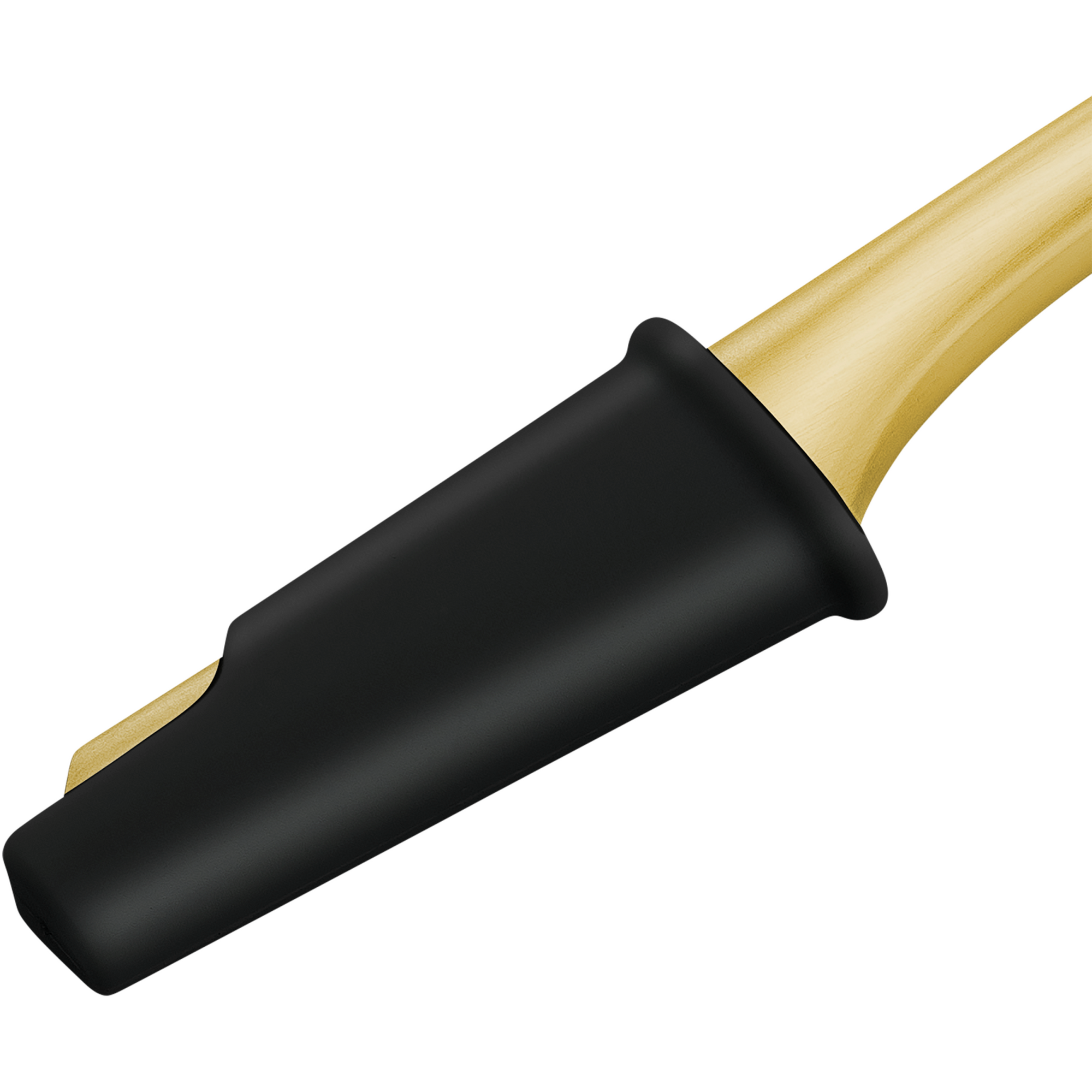 Nahaufnahme der schwarzen Präzisionskappe eines ZWILLING Premium Gesichtshaar-Rasierers in gold.