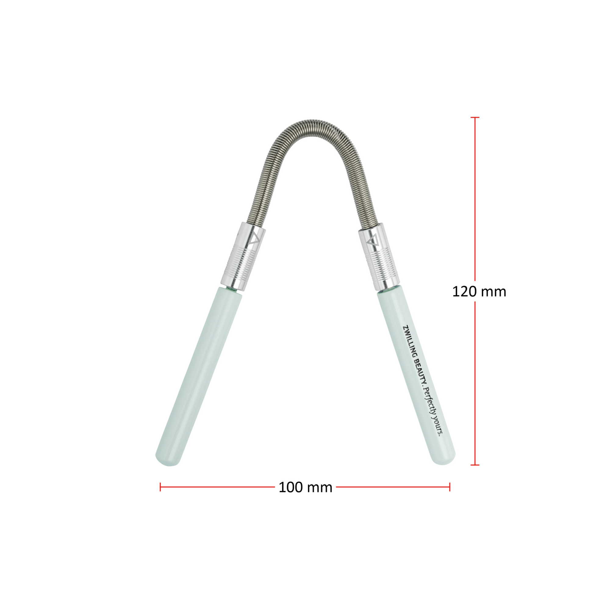 Größenangaben eines ZWILLING Premium Gesichtshaarentferners. Gesamtlänge beträgt 120mm.