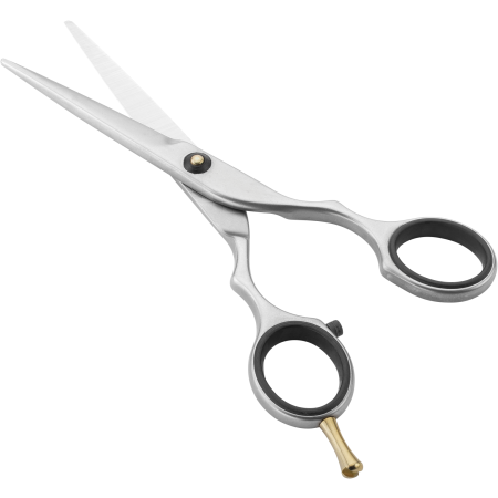 Queransicht einer geöffneten ZWILLING Premium Haarschere aus rostfreiem Edelstahl mit Mikrozahnung für präzisen Schnitt.