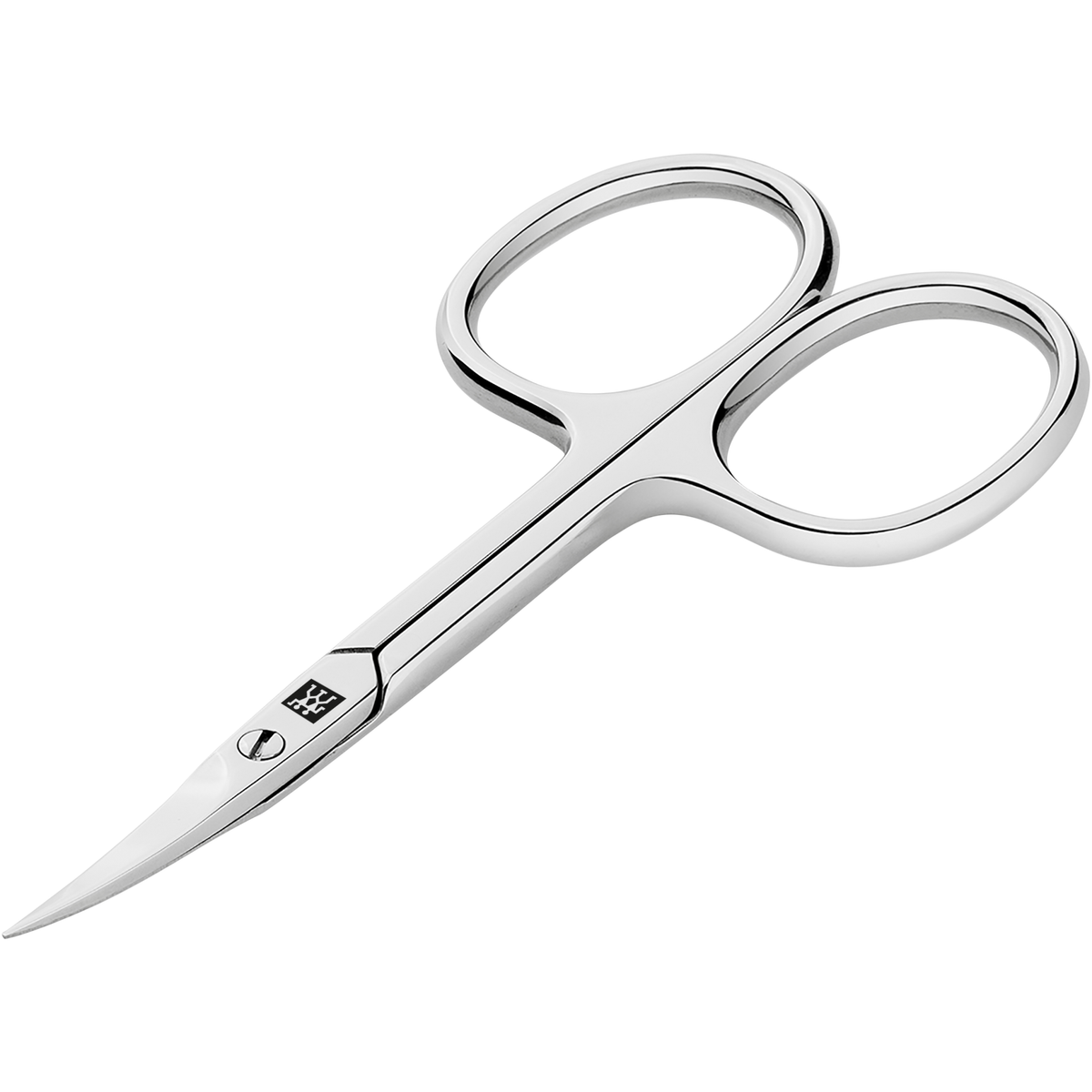 Queransicht einer geschlossenen ZWILLING Classic  Nagelhautschere aus rostfreiem Edelstahl mit scharfer, spitz zulaufender Schneide.
