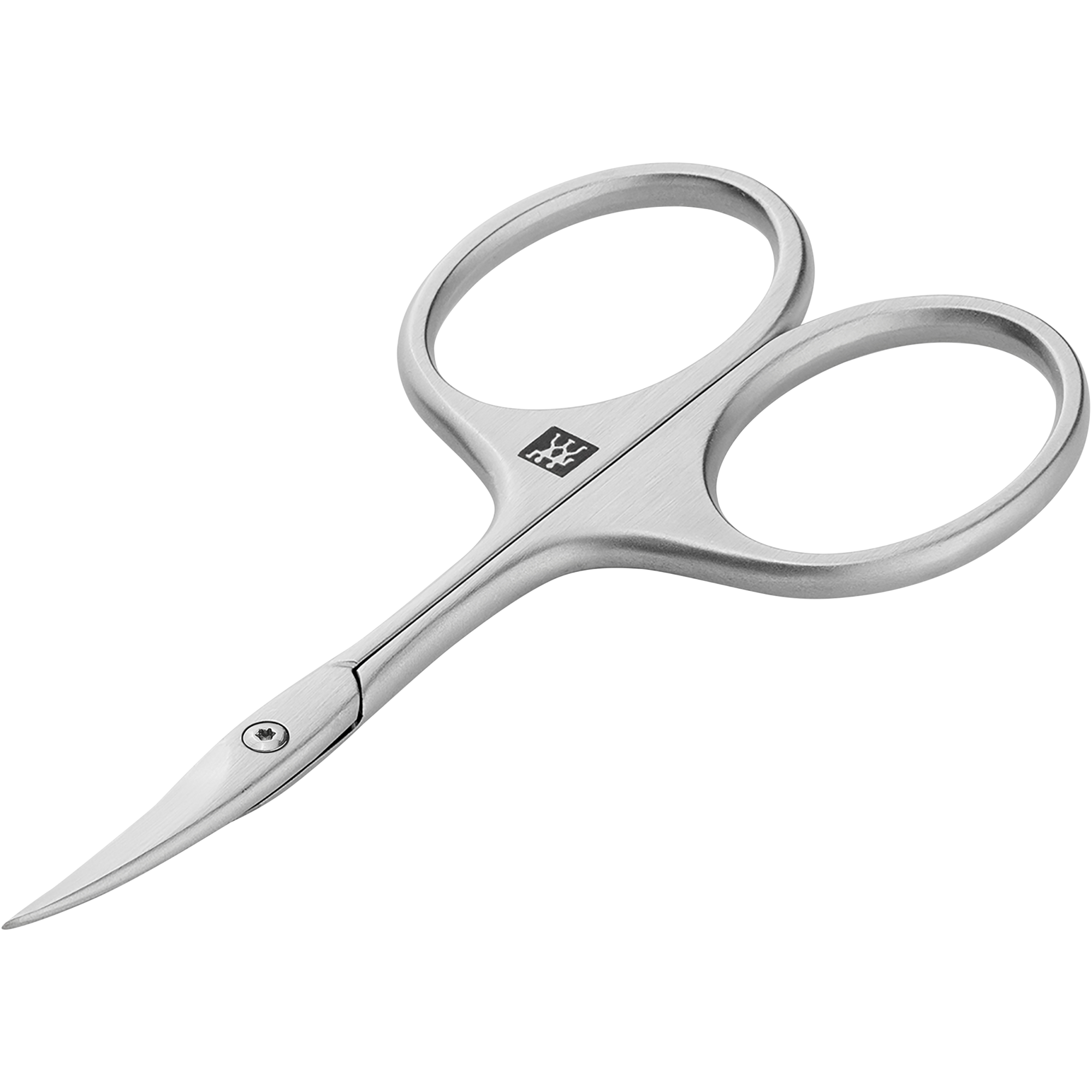 Queransicht einer ZWILLING Premium  Nagelhautschere in rostfreiem Edelstahl mit scharfer, spitz zulaufender Schneide.