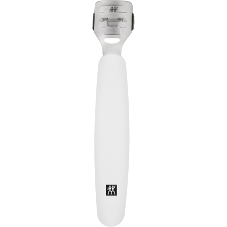 ZWILLING Premium Hornhauthobel in Weiß mit scharfer, auswechselbarer Klinge und integrierter Reinigungsbürste.