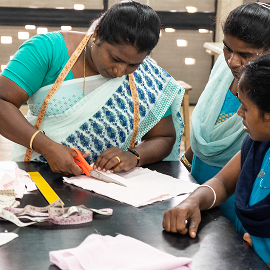 Women working with fabric