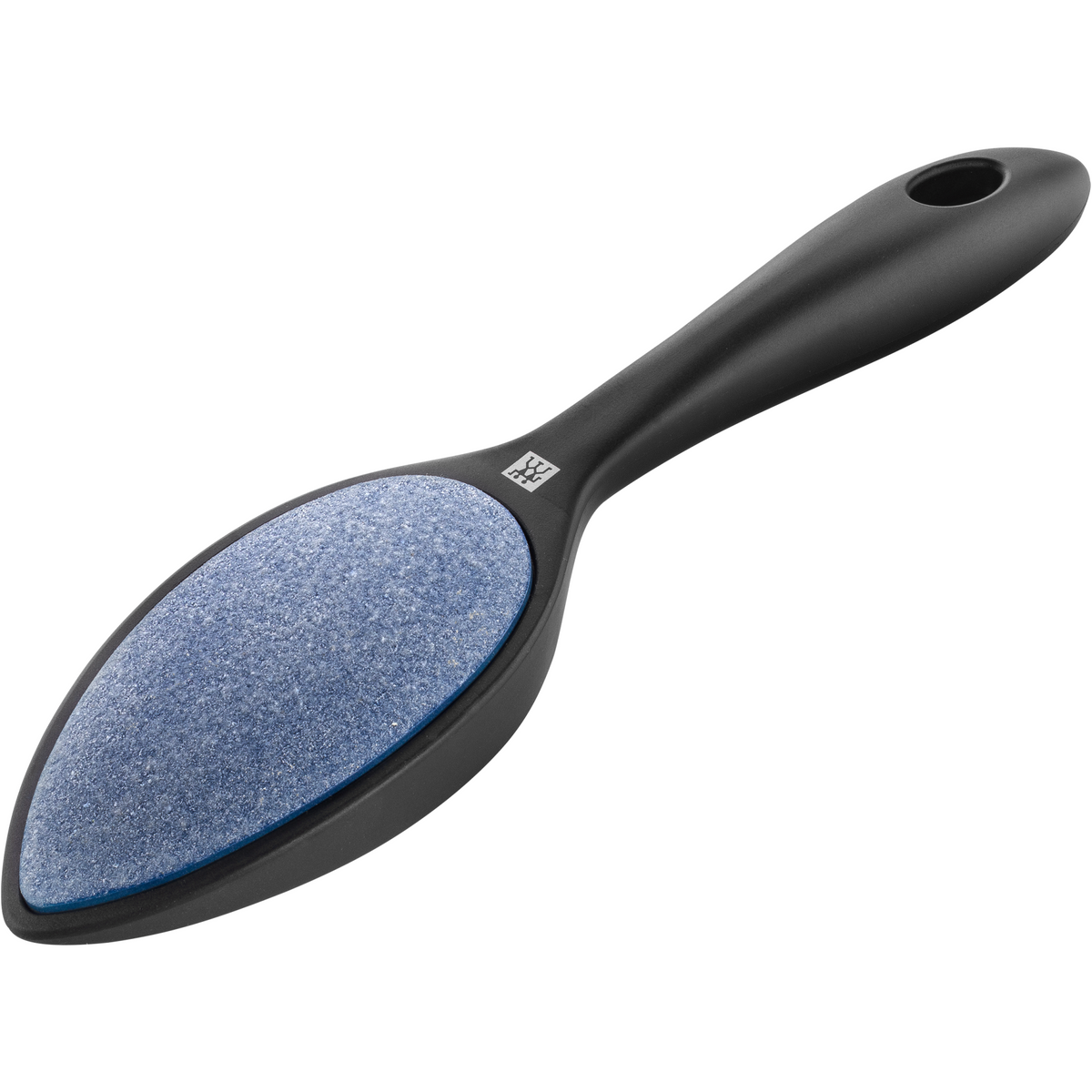 Queransicht eines ZWILLING Premium Keramik-Hortnhautentferners in Schwarz mit grober und feiner Seite für die schonende Fußpflege.