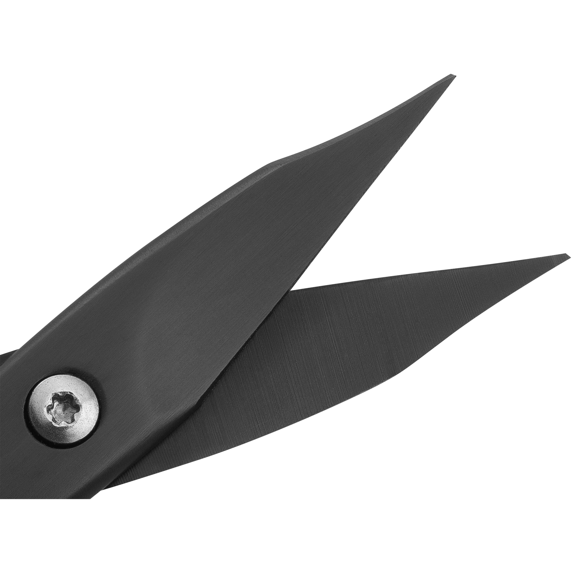 Nahaufnahme der geöffneten Schneide der ZWILLING Premium Nagel- und Nagelhautschere in Schwarz aus rostfreiem Edelstahl mit scharfen, präzisen Klingen.