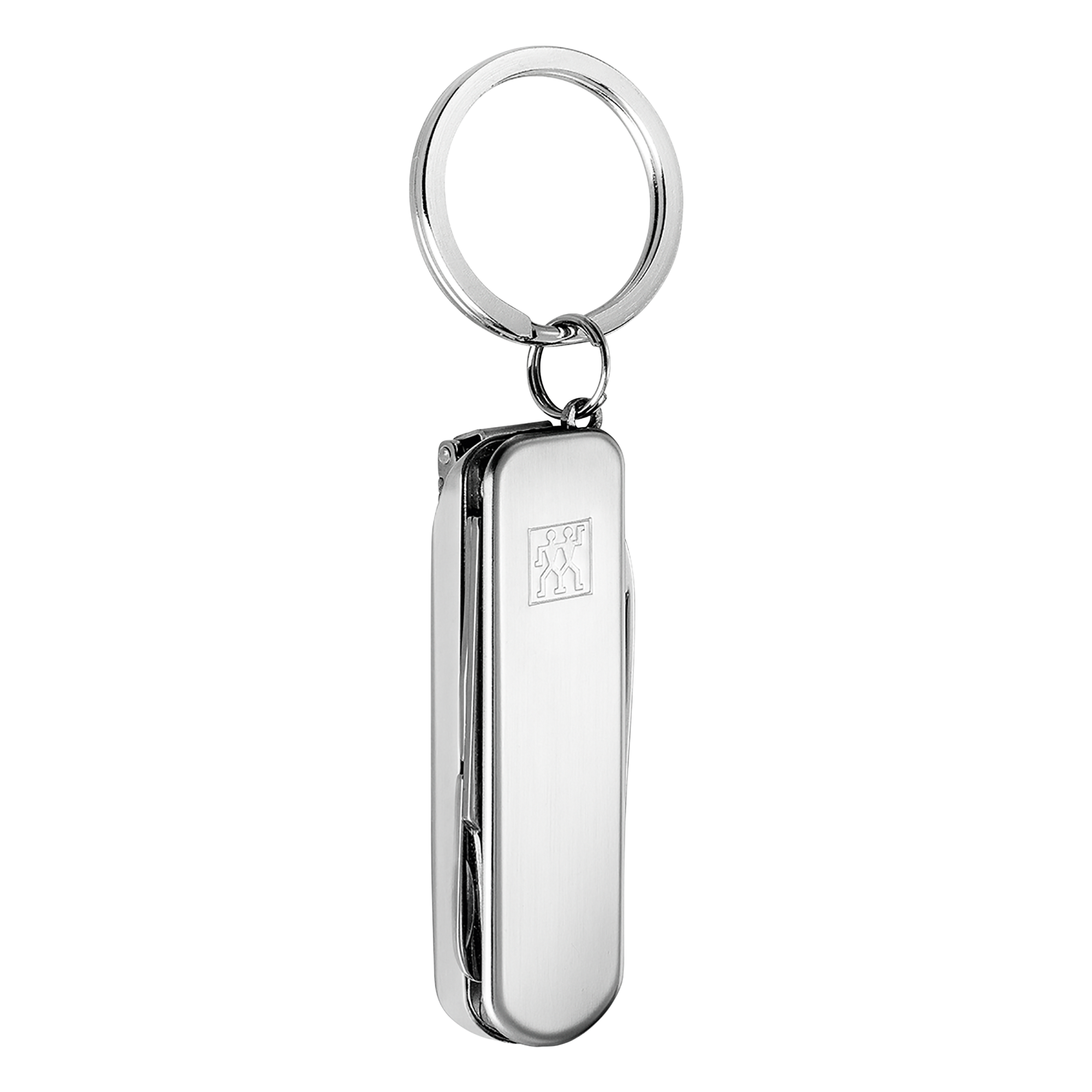 Geschlossenes ZWILLING Classic Nagelpflege Multi-Tool in Taschenmesser-Optim mit Nagelknipser, Nagelfeile, Schere und Taschenmesser aus rostfreiem Edelstahl und Schlüsselring.