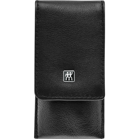 Frontalansicht eines ZWILLING Premium Sets 3tlg. in schwarz mit essentiellen Pflegeinstrumenten aus rostfreiem Edelstahl.