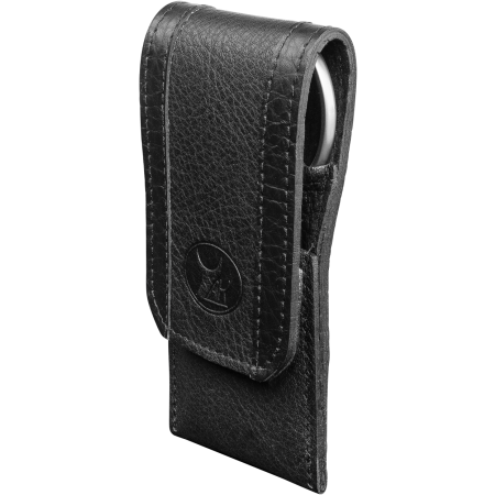 Seitenansicht eines ZWILLING Premium Sets 3tlg. in Schwarz mit Druckknopf und essentiellen Pflegeinstrumenten aus rostfreiem Edelstahl.