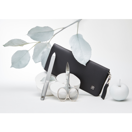 Maniküre Pediküre Set 5tlg. mit Nagelschere, vegan, schwarz