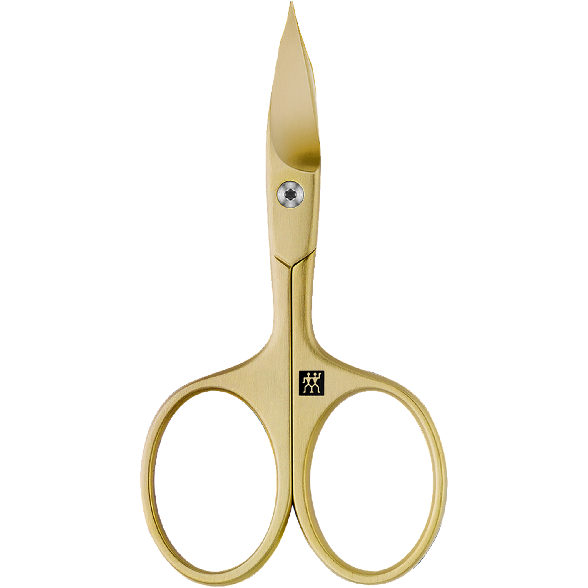ZWILLING Premium Nagel- und Nagelhautschere in Gold mit leicht gebogener Schneide und feiner Spitze.