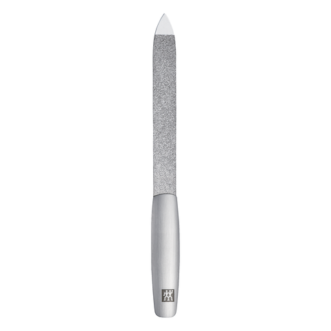 ZWILLING Premium Saphir-Nagelfeile aus rostfreiem Edelstahl mit grob-und feinkörnigen Feilenflächen zum Kürzen und Formen.