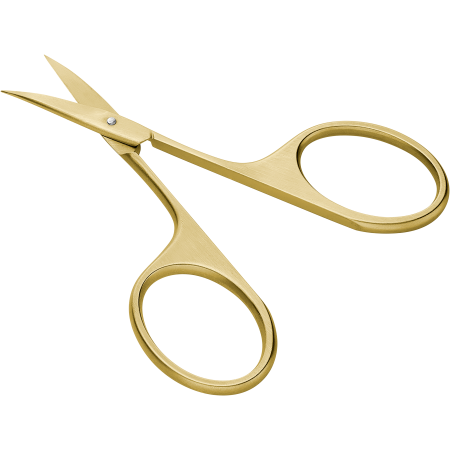 Rückansicht einer ZWILLING Premium  Nagelhautschere in Gold mit scharfer, spitz zulaufender Schneide.