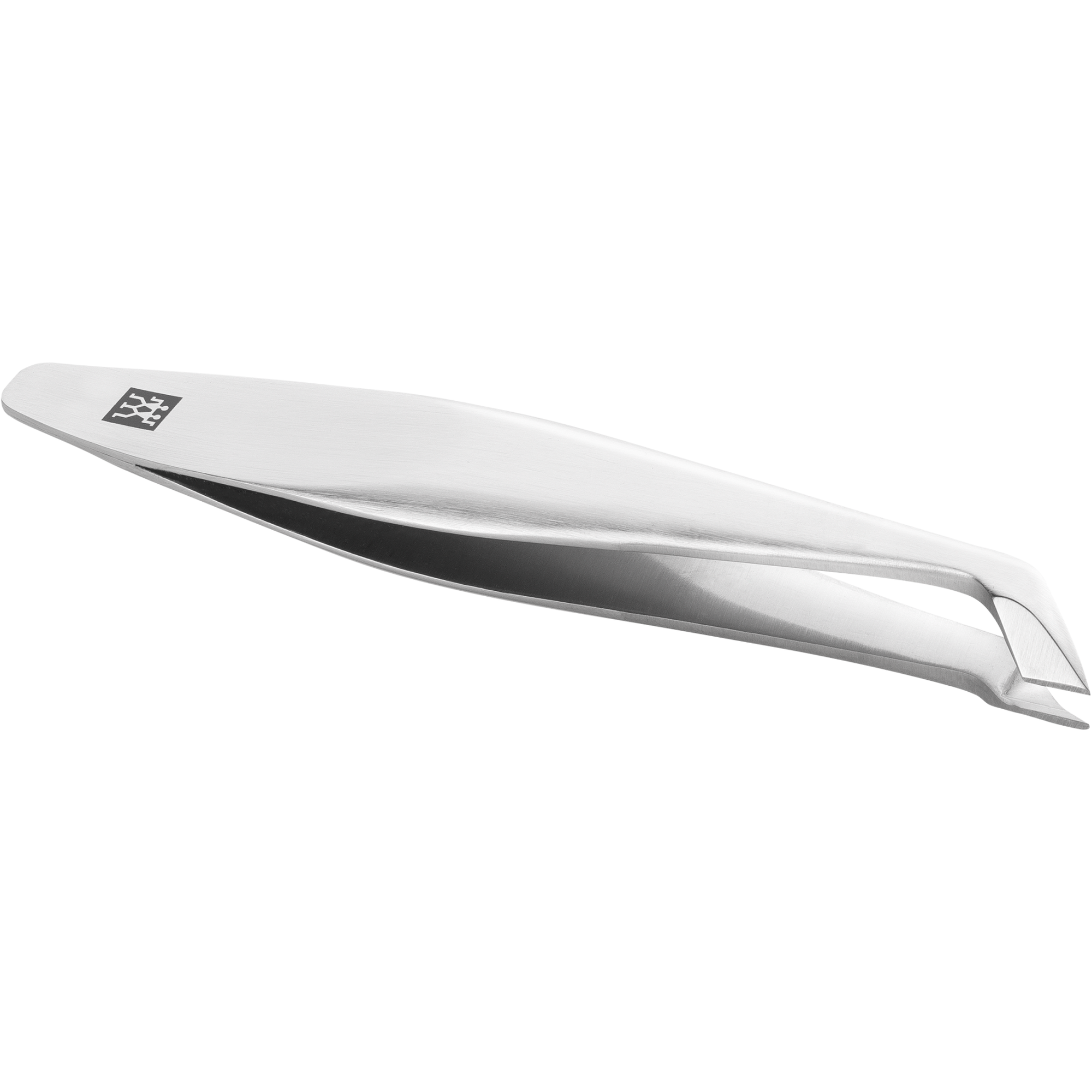 Queransicht eines ZWILLING Premium Nagelhautschneiders aus rostfreiem Edelstahl mit scharfen, abgewinkelten Schneiden.