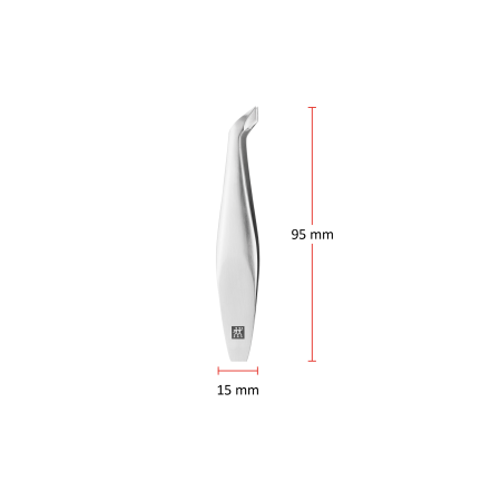 Größenangaben eines ZWILLING Premium Nagelhautschiebers. Gesamtlänge beträgt 95mm.