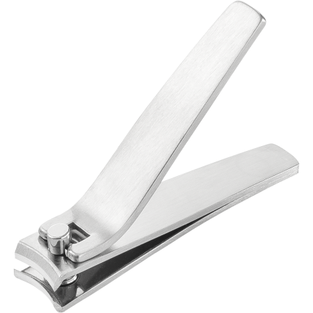 Queransicht eines ZWILLING Premium Nagelknipsers aus rostfreiem Edelstahl mit gebogener Schneide.