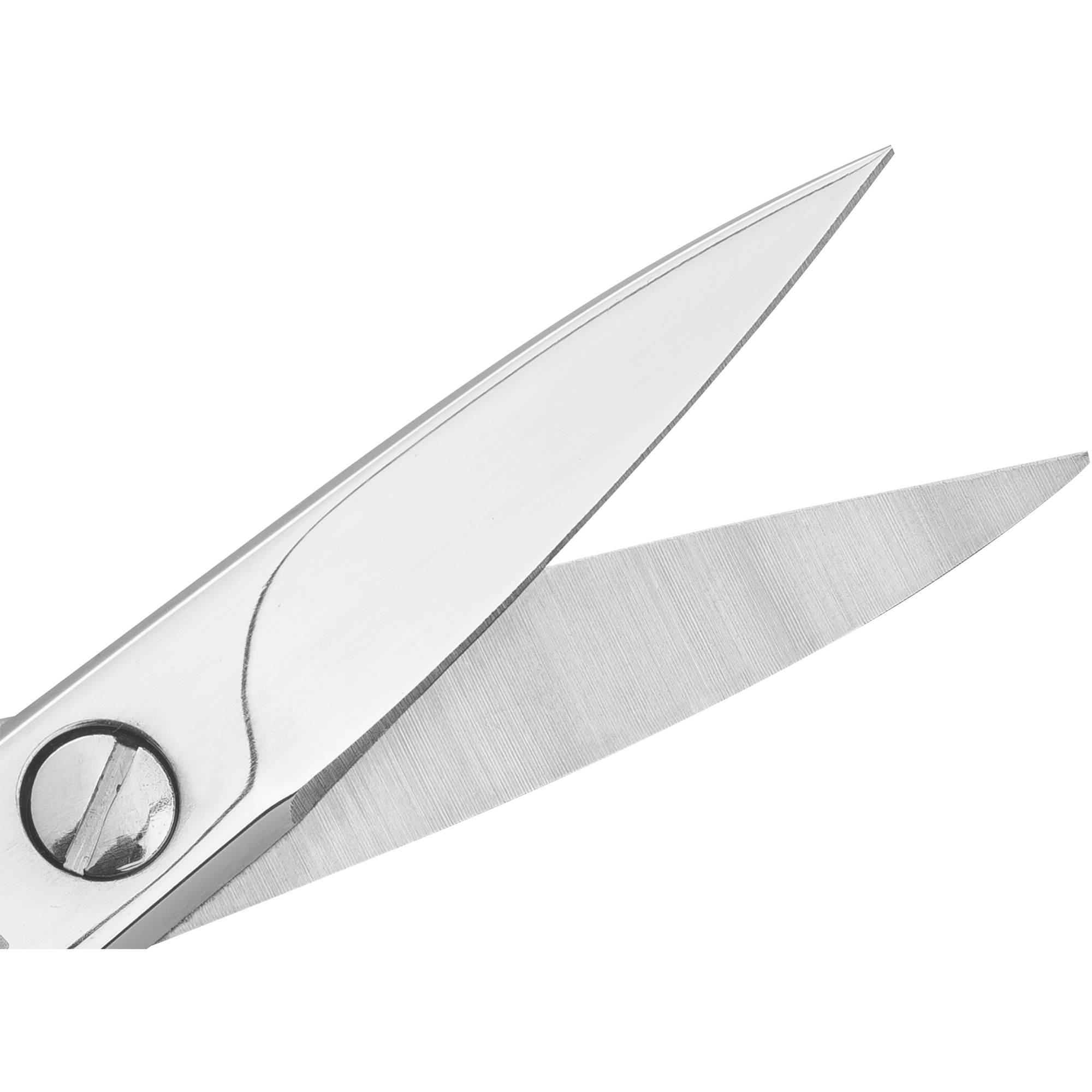 Nahaufnahme der geöffneten Schneide der ZWILLING Classic Nagelschere aus rostfreiem Edelstahl mit scharfen, präzisen Klingen.