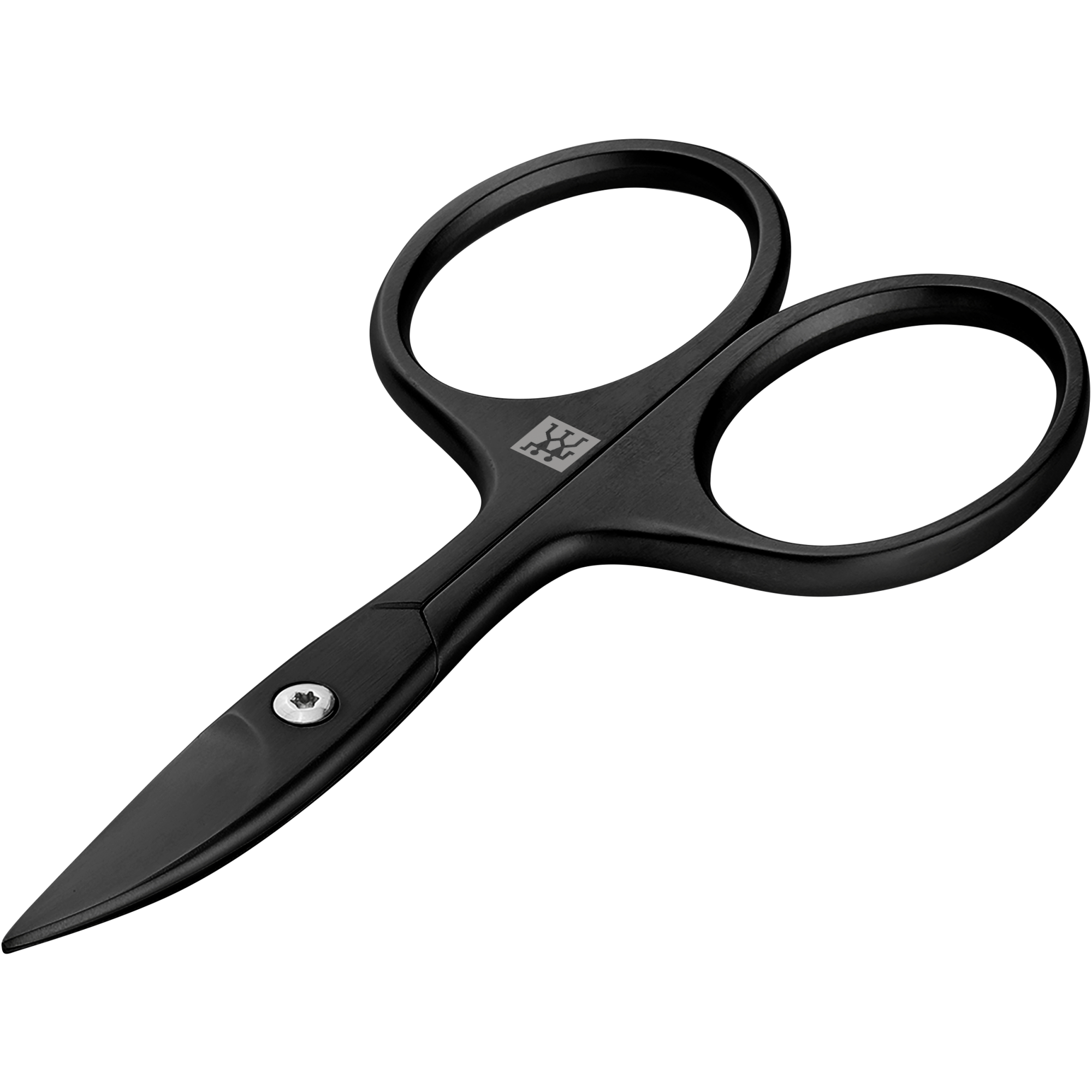 Queransicht einer ZWILLING Premium Nagelschere in Schwarz mit scharfen, präzisen Klingen und ergonomischen Griffen.
