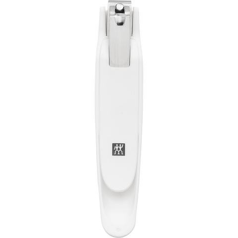 ZWILLING Premium Fußnagelknipser in Weiß mit scharfer, gerader Schneide und ergonomisch geformten Nagelfang.