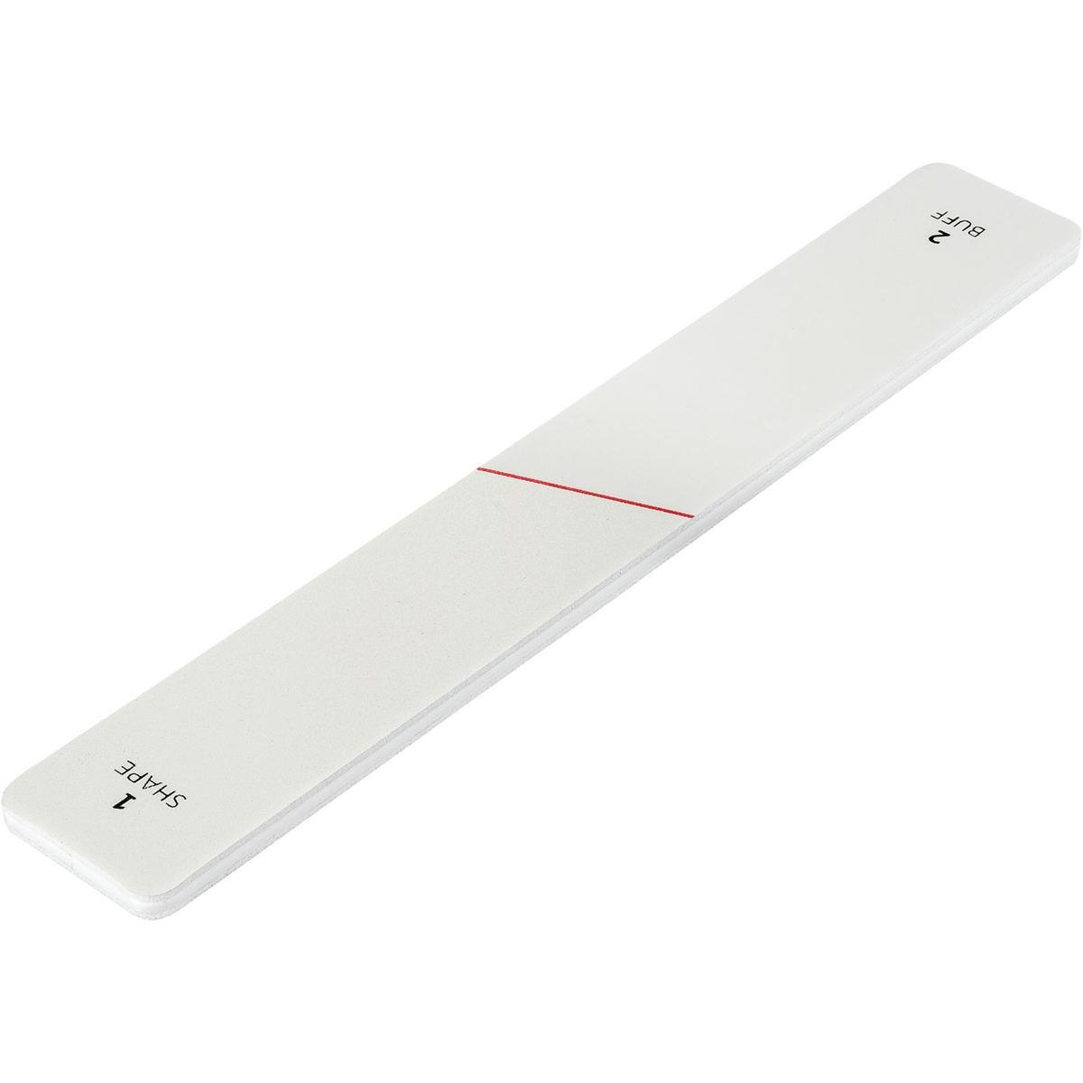 Queransicht einer ZWILLING Premium Polierfeile von den zwei Feilenseiten "Shape" und "Buff".