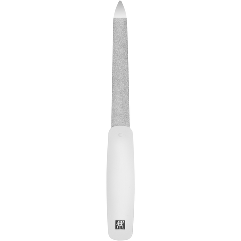 ZWILLING Classic Saphir-Nagelfeile in Weiß mit grob-und feinkörnigen Feilenflächen zum Kürzen und Formen. Länge 130 mm.