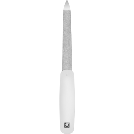 ZWILLING Classic Saphir-Nagelfeile in Weiß mit grob-und feinkörnigen Feilenflächen zum Kürzen und Formen. Länge 130 mm.