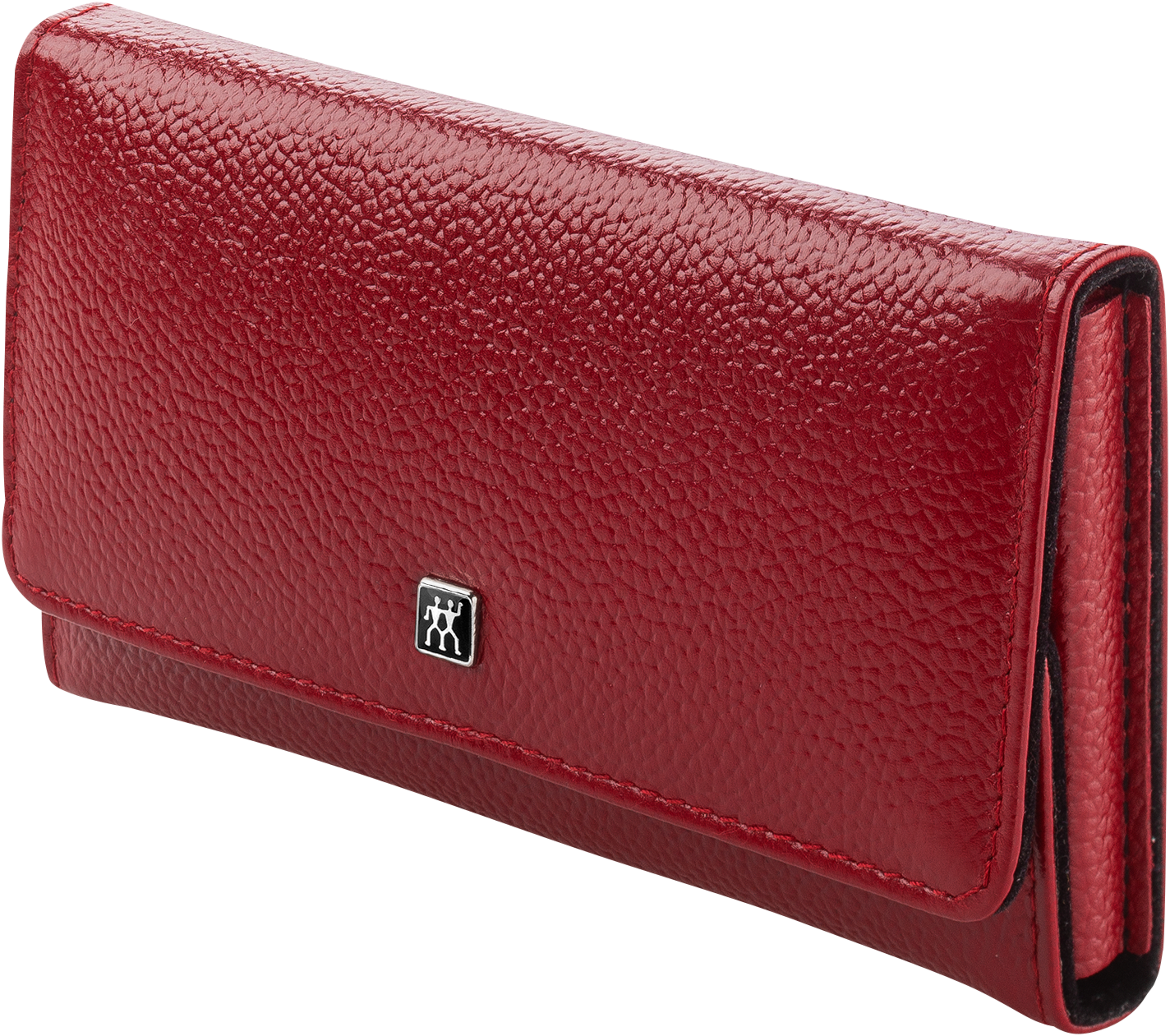 Frontalansicht eines ZWILLING Premium Maniküre Sets 5tlg. in rot mit den meistgenutzten Pflegeinstrumenten.
