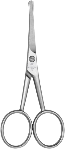 ZWILLING Premium Nasen- und Ohrenhaarschere aus rostfreiem Edelstahl mit gerader Schneide und abgerundeter Spitze.