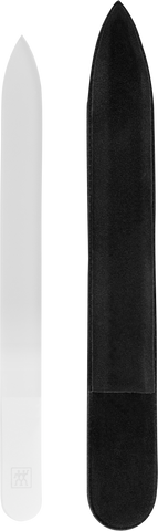 ZWILLING Premium Glas-Nagelfeile mit extrem feinkörnigen Feilenflächen zum sanften Formen und Versiegeln, inklusive Hülle.