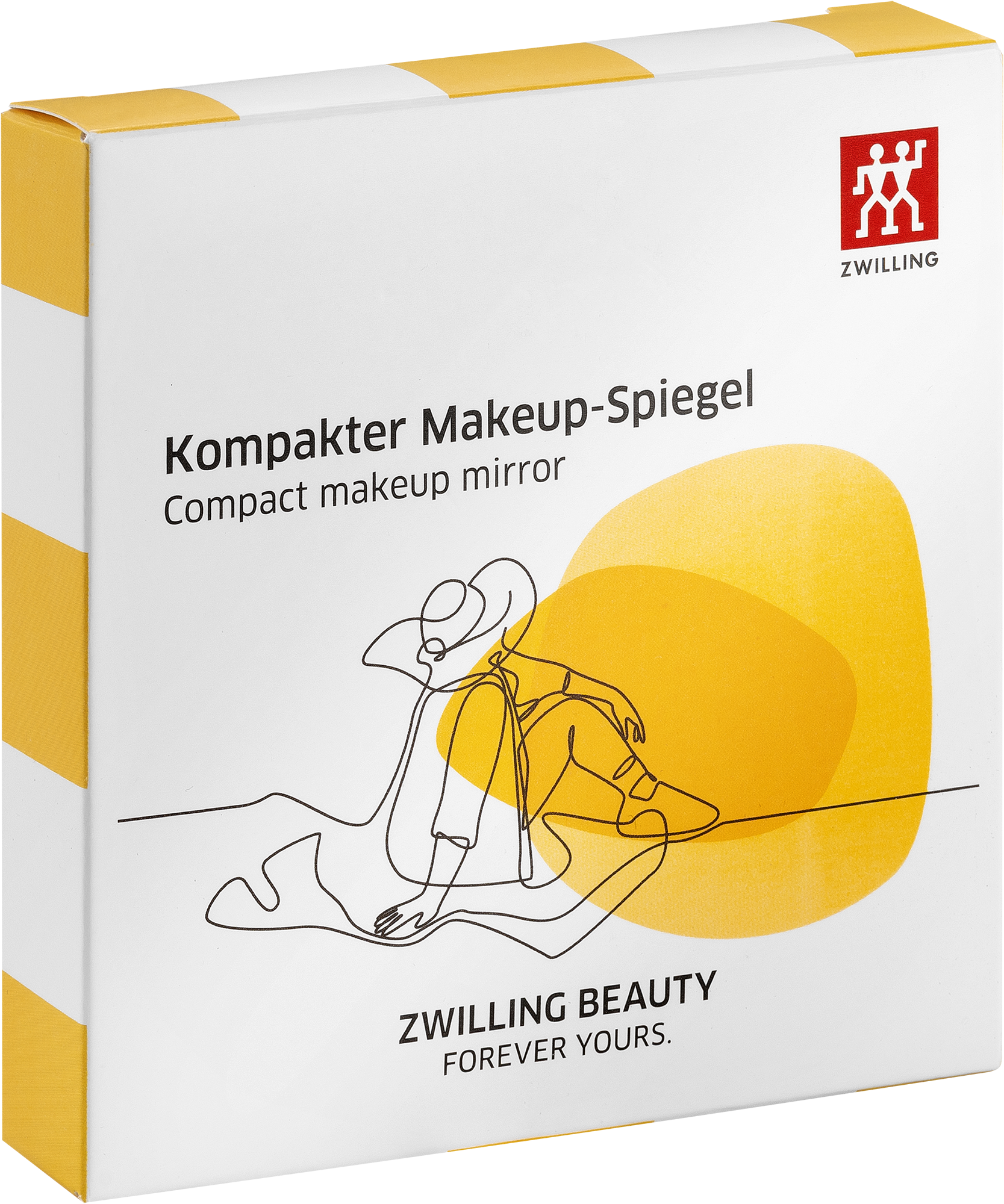 Makeup Spiegel, weiß gelb gestreift